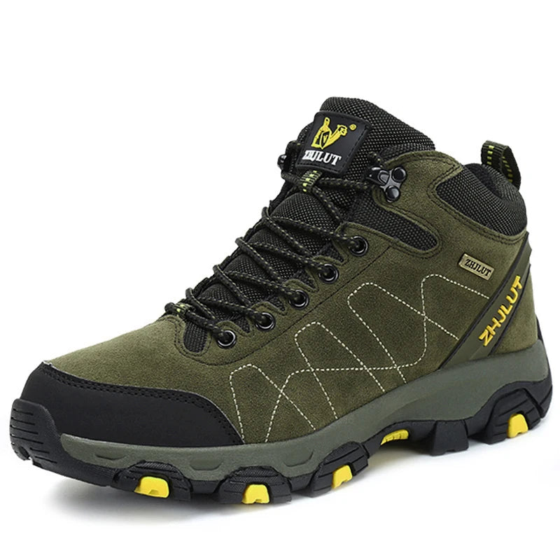 Men Mountain Climbing Shoes Winter Thick Fur Hiking Sneakers Men Trekking Shoes Big Size Waterproof Shoes Outdoor Couple Shoes