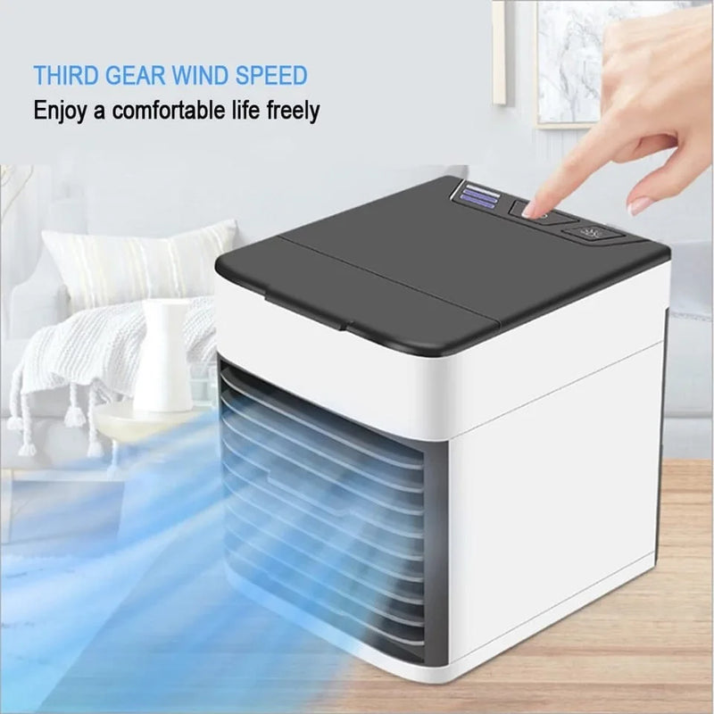 Mini Ar Condicionado MAX -  Portátil Cooler Umidificador / Climatizador / Luz Led / Clima Artic 3 Velocidades Refrigerador Pessoal
