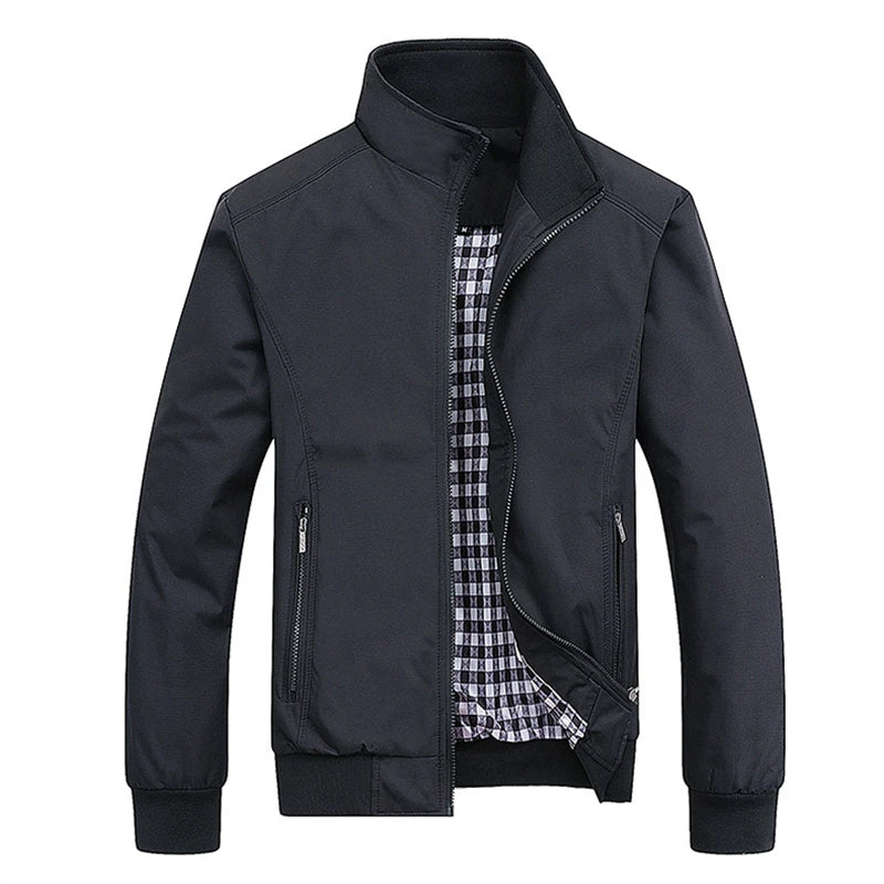 Jaqueta bomber slim casual sólida da moda primavera/outono 2025, sobretudo masculino, nova chegada, jaqueta de beisebol, jaqueta masculina M-6XL 8XL, top