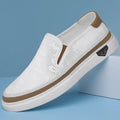 Sapatos masculinos de couro , sapatos casuais de luxo, mocassins brancos masculinos, sapatos formais para escritório, sapatos casuais para áreas externas, calçados sem cadarço para homens
