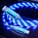 Cabo de carregamento rápido MVQF 5A com LED brilhante, cabo de dados micro USB tipo C com luz LED e streamer para Huawei e Xiaomi