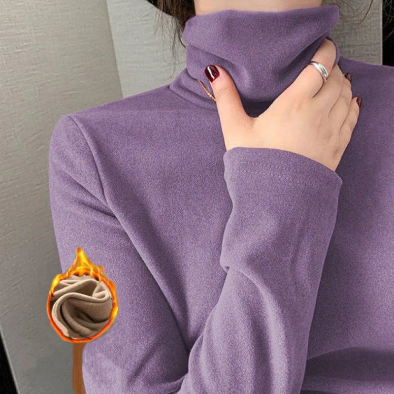 Top Térmico fino - Cacharréu  manga comprida, espessante, quente, gola alta, roupa íntima térmica, moda outono inverno.