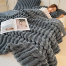 Cobertor de veludo com pelo de coelho, cochilo de veludo Falei, cobertor de veludo coral, cobertor de ar condicionado espesso para inverno