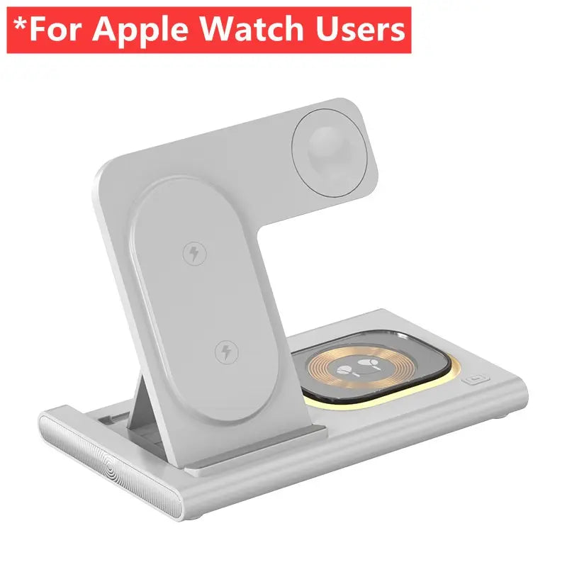 Suporte para carregador sem fio 3 em 1 para iPhone 15, 14, 13, 12, Samsung S23, S22, Galaxy Watch 5 e 4, estação de carregamento rápido para fones de ouvido ativos
