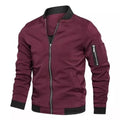 Jaqueta masculina de outono, manga comprida, uniforme de beisebol, à prova de vento, ciclismo, jaqueta fina, zíper sólido, jaqueta casual, casaco esportivo para atividades ao ar livre