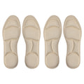 Palmilhas de espuma viscoelástica 5D com massagem 4 peças, espessamento, almofada respirável, amortecimento confortável, adequadas para saltos altos