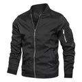 Jaqueta masculina de outono, manga comprida, uniforme de beisebol, à prova de vento, ciclismo, jaqueta fina, zíper sólido, jaqueta casual, casaco esportivo para atividades ao ar livre