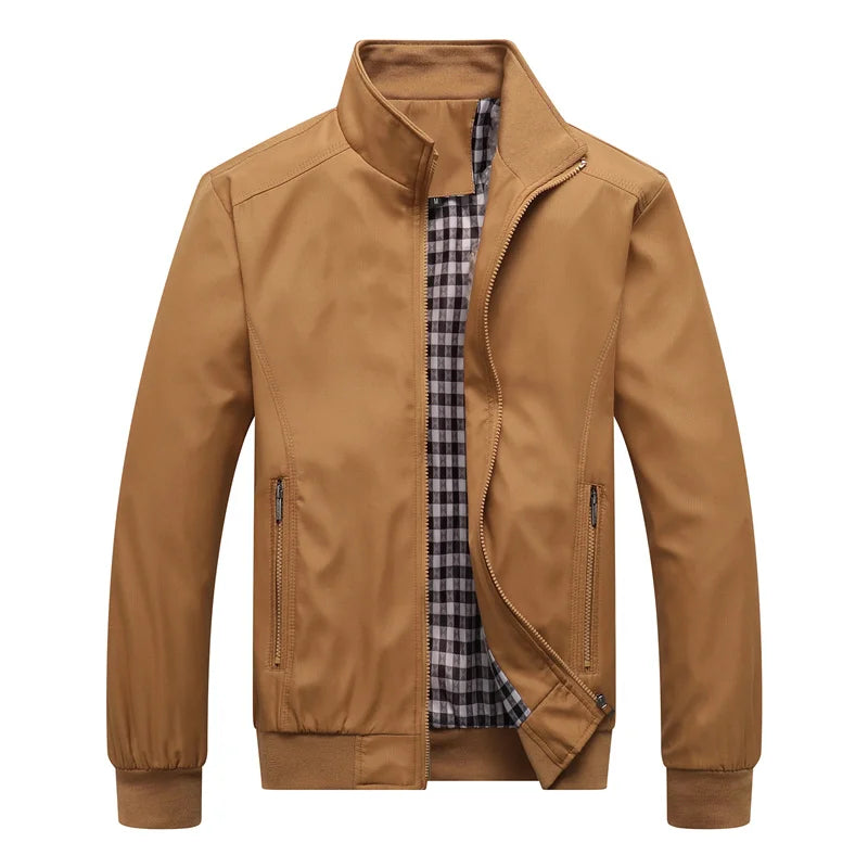 Jaqueta bomber slim casual sólida da moda primavera/outono 2025, sobretudo masculino, nova chegada, jaqueta de beisebol, jaqueta masculina M-6XL 8XL, top