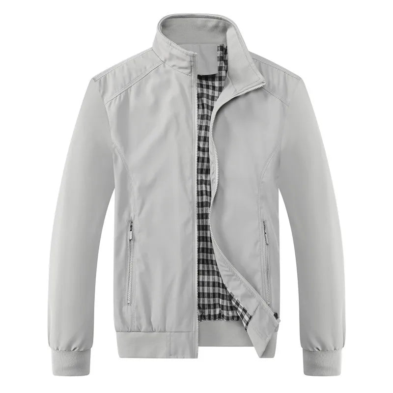 Jaqueta bomber slim casual sólida da moda primavera/outono 2025, sobretudo masculino, nova chegada, jaqueta de beisebol, jaqueta masculina M-6XL 8XL, top