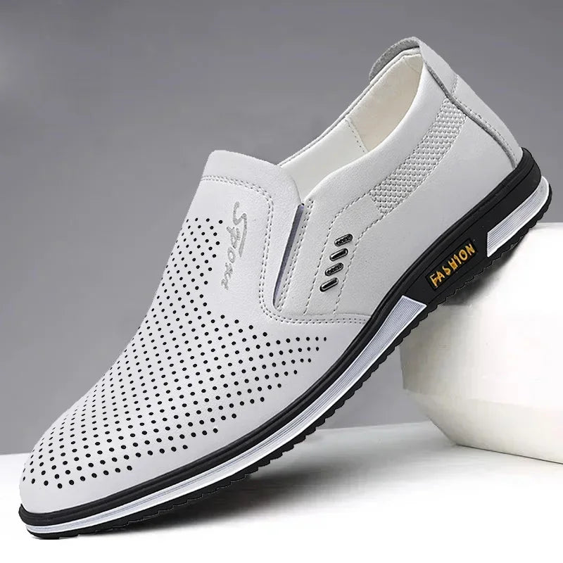 Sapatos de couro de marca para homens, mocassins de grife, mocassins adultos de alta qualidade, sapatos masculinos para dirigir.