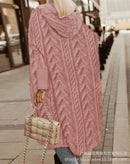 Cardigã Feminino Lazy 2025 Outono/Inverno Última Coleção Fuzzy Texturizado com Capô, Casaco Longo, Jaqueta de Manga Longa, Cor Sólida, Frente Aberta