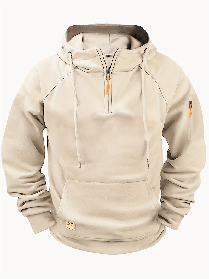 Novo moletom com capuz e zíper multi-bolsos, ombros caídos, masculino e feminino, plus size, solto, moda