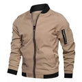 Jaqueta masculina de outono, manga comprida, uniforme de beisebol, à prova de vento, ciclismo, jaqueta fina, zíper sólido, jaqueta casual, casaco esportivo para atividades ao ar livre