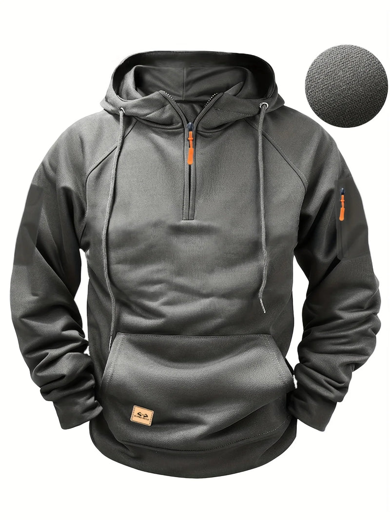 Novo moletom com capuz e zíper multi-bolsos, ombros caídos, masculino e feminino, plus size, solto, moda