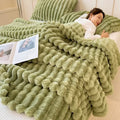 Cobertor de veludo com pelo de coelho, cochilo de veludo Falei, cobertor de veludo coral, cobertor de ar condicionado espesso para inverno