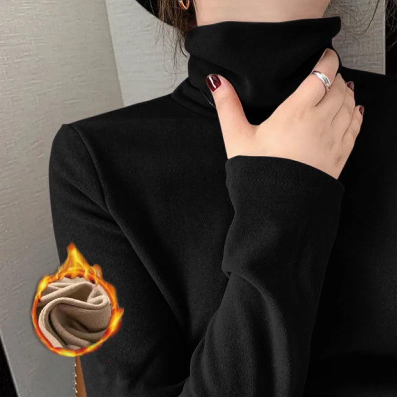 Top Térmico fino - Cacharréu  manga comprida, espessante, quente, gola alta, roupa íntima térmica, moda outono inverno.