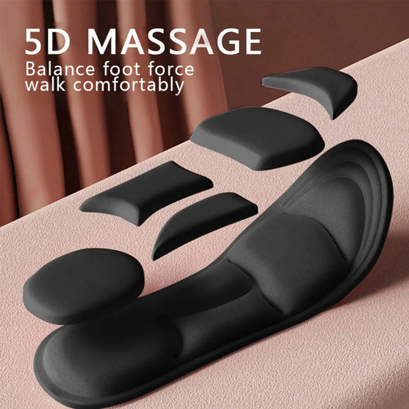 Palmilhas de espuma viscoelástica 5D com massagem 4 peças, espessamento, almofada respirável, amortecimento confortável, adequadas para saltos altos