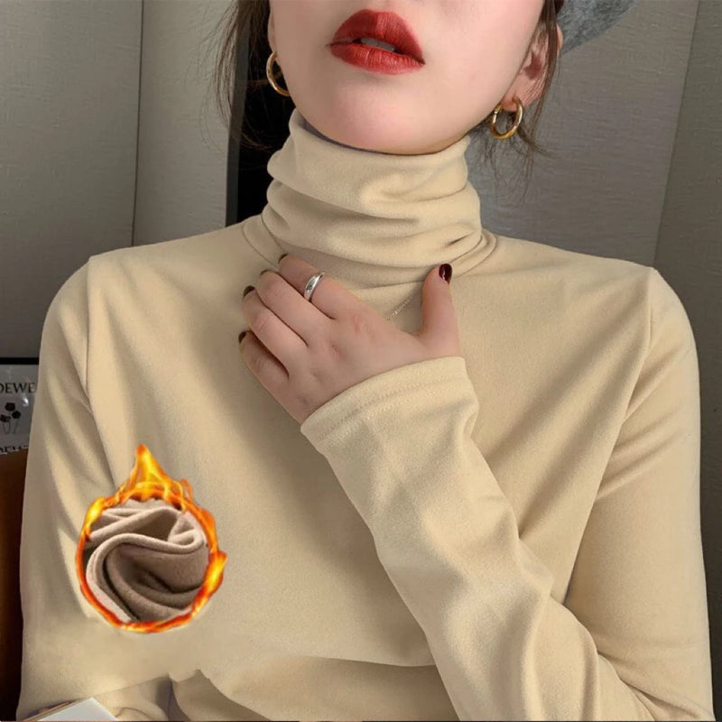 Top Térmico fino - Cacharréu  manga comprida, espessante, quente, gola alta, roupa íntima térmica, moda outono inverno.