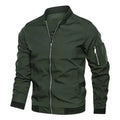 Jaqueta masculina de outono, manga comprida, uniforme de beisebol, à prova de vento, ciclismo, jaqueta fina, zíper sólido, jaqueta casual, casaco esportivo para atividades ao ar livre