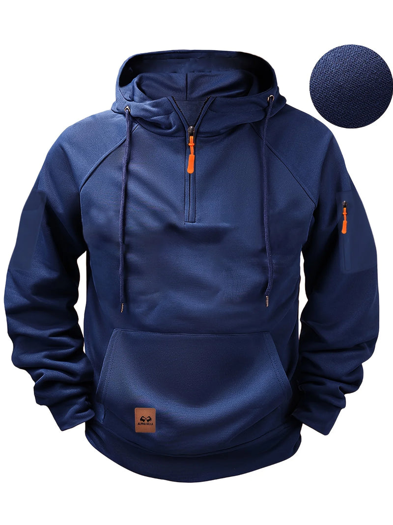 Novo moletom com capuz e zíper multi-bolsos, ombros caídos, masculino e feminino, plus size, solto, moda